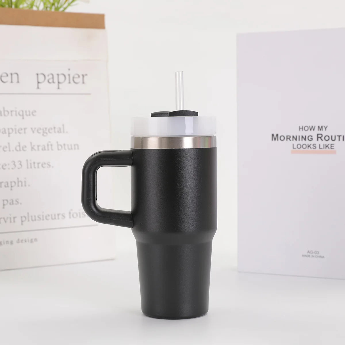 Termosmugg med handtag – 14oz rostfritt stål
