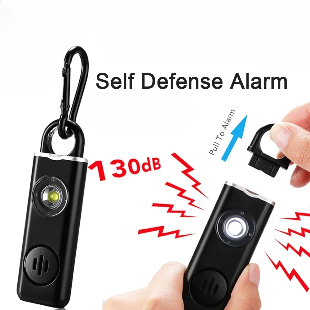 Personlarm 130 dB – med siren och ficklampa