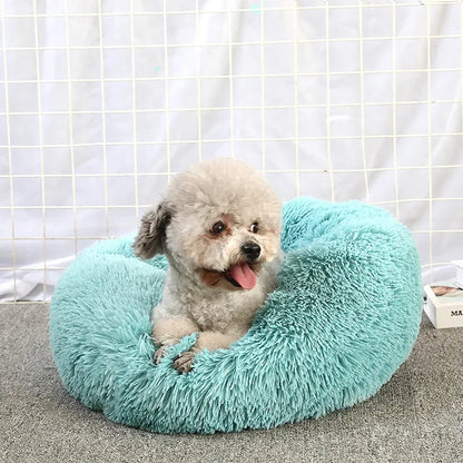 Round Cat Beds House Soft Long Plush Bed For Dogs Basket Pet Products Cushion Cat Bed Cat Mat Sleeping Sofa, Suitable For Winter