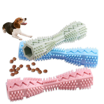 Resistant Bite Resistant Pet Toy Toothbrush Bone Sturdy Dog Toy Interactive Puppy Game Toy Dog Bone Rubber Puppy Chew Toy Dog