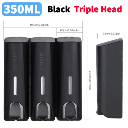 1350ML Shower Bath Shampoo Dispenser Waterproof Shower Gel Lotion Soap Dispenser Wall Mount Refillable for Home Hotel Restaurant