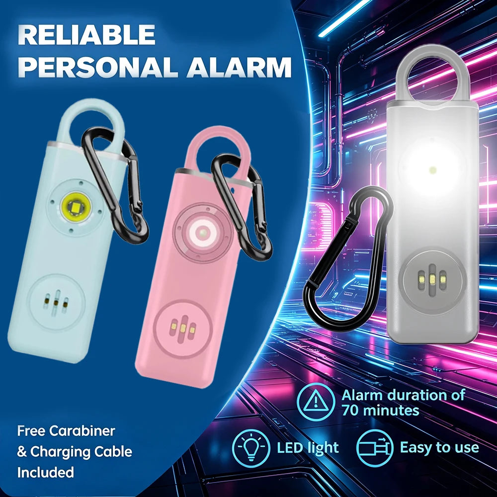 Personlarm 130 dB – med siren och ficklampa