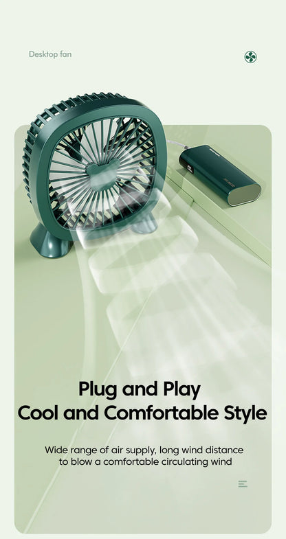 Portable Summer Mini Electric Fan For Home Office School Outdoor Camping Travel USB Direct Plug In Silent Handheld esktop Fan