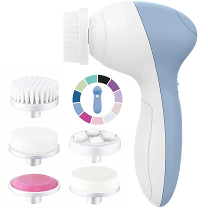 Electric 5-in-1 Facial Cleansing Brush, Multi-functional Rotating Massage Pore Cleansing Beauty Device Pore Cleaner