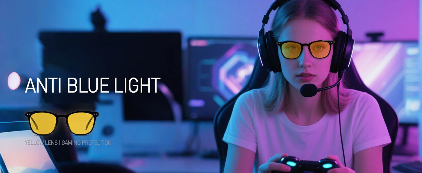 Anti Blue Light Glasses Better Sleep Men Women Anti Eye Strain Protection for Computer Screens and Gaming Sunglasses for Driving