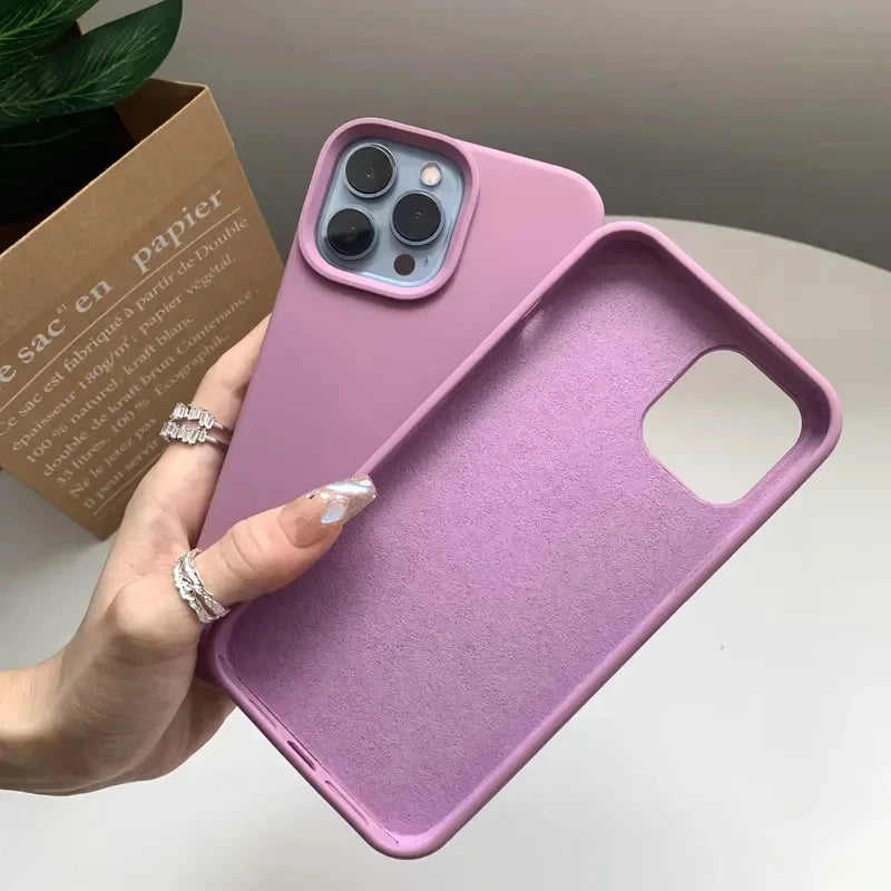 Original Liquid Silicone Case For iPhone 15 14 11 13 12 Pro Max Mini XR X XS 8 7 6 Plus Luxury Phone Cases Shockproof Soft Cover