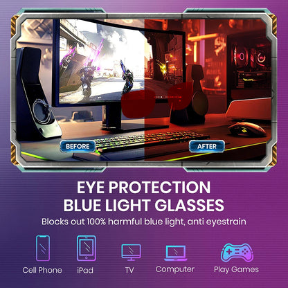 Anti Blue Light Glasses Better Sleep Men Women Anti Eye Strain Protection for Computer Screens and Gaming Sunglasses for Driving