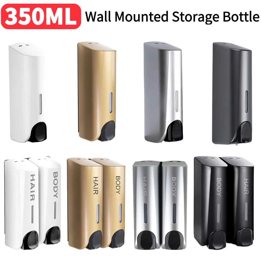 1350ML Shower Bath Shampoo Dispenser Waterproof Shower Gel Lotion Soap Dispenser Wall Mount Refillable for Home Hotel Restaurant