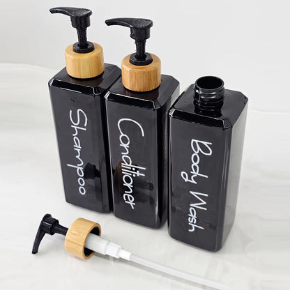 Påfyllningsbara duschflaskor – 3-pack med pump