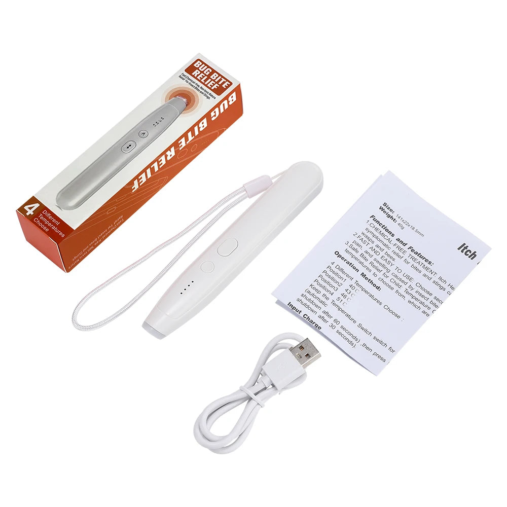 Portable Mosquito Bite Healer Pen, Chemical-Free Anti-Itch Heat Soother for Kids & Adults, Outdoor Bug Bite Treatment