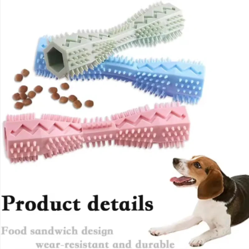 Resistant Bite Resistant Pet Toy Toothbrush Bone Sturdy Dog Toy Interactive Puppy Game Toy Dog Bone Rubber Puppy Chew Toy Dog