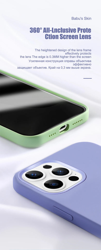 Original Liquid Silicone Case For iPhone 15 14 11 13 12 Pro Max Mini XR X XS 8 7 6 Plus Luxury Phone Cases Shockproof Soft Cover