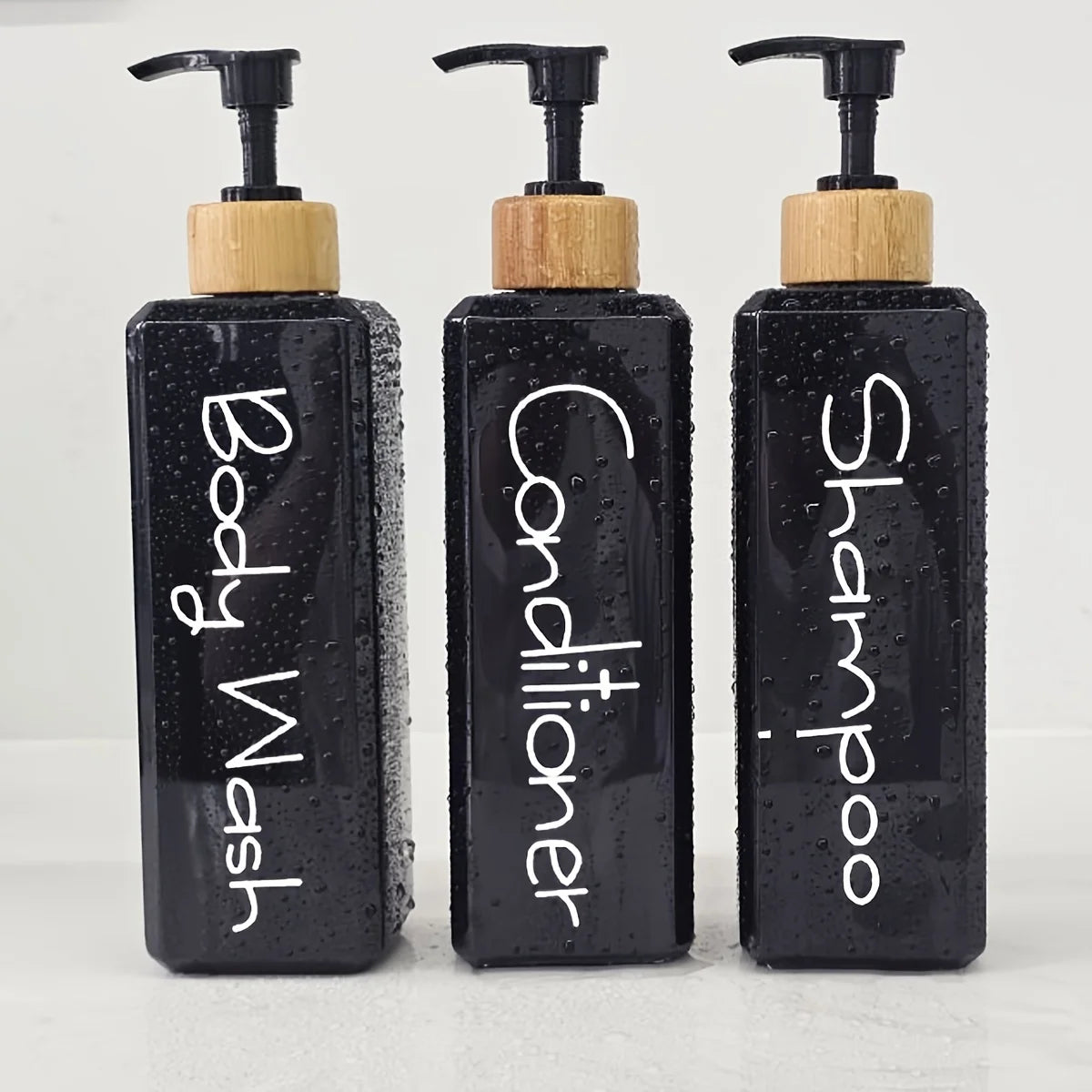 Påfyllningsbara duschflaskor – 3-pack med pump