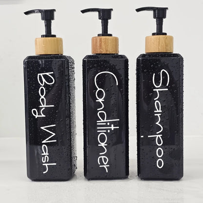 Påfyllningsbara duschflaskor – 3-pack med pump