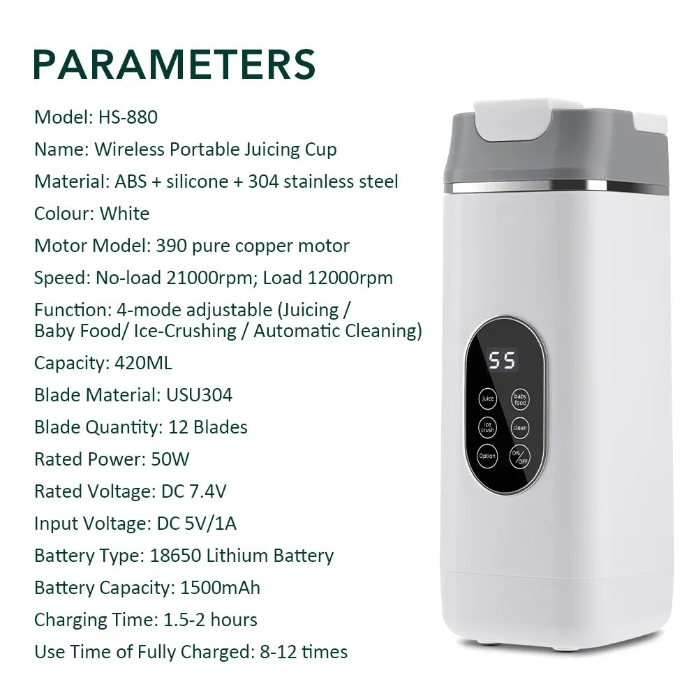 Portabel smoothieblender – 400 ml laddbar