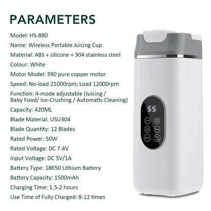 Portabel smoothieblender – 400 ml laddbar