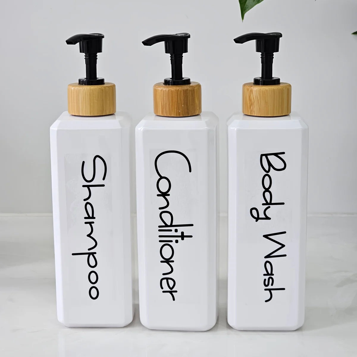 Påfyllningsbara duschflaskor – 3-pack med pump