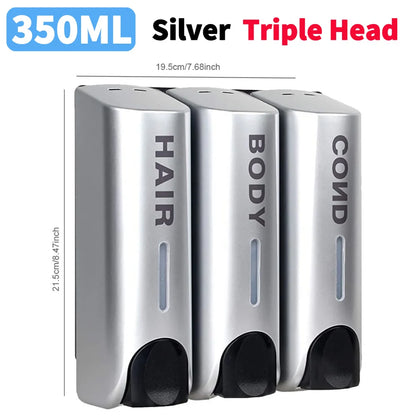 1350ML Shower Bath Shampoo Dispenser Waterproof Shower Gel Lotion Soap Dispenser Wall Mount Refillable for Home Hotel Restaurant
