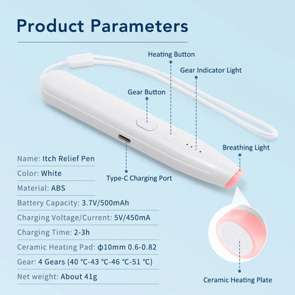 Portable Mosquito Bite Healer Pen, Chemical-Free Anti-Itch Heat Soother for Kids & Adults, Outdoor Bug Bite Treatment