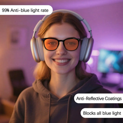 Anti Blue Light Glasses Better Sleep Men Women Anti Eye Strain Protection for Computer Screens and Gaming Sunglasses for Driving