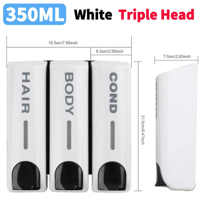 1350ML Shower Bath Shampoo Dispenser Waterproof Shower Gel Lotion Soap Dispenser Wall Mount Refillable for Home Hotel Restaurant
