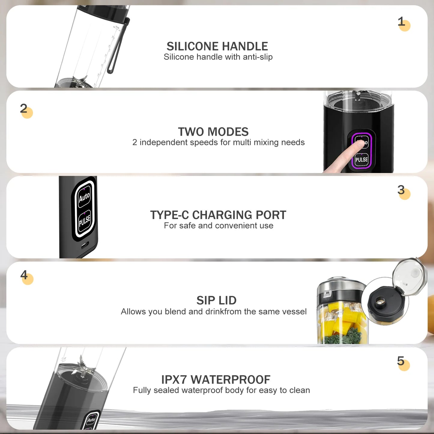 Portabel juiceblender – 700 ml laddbar