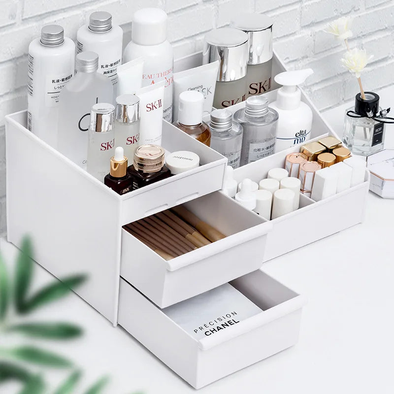 Sminkförvaring med lådor – transparent organizer