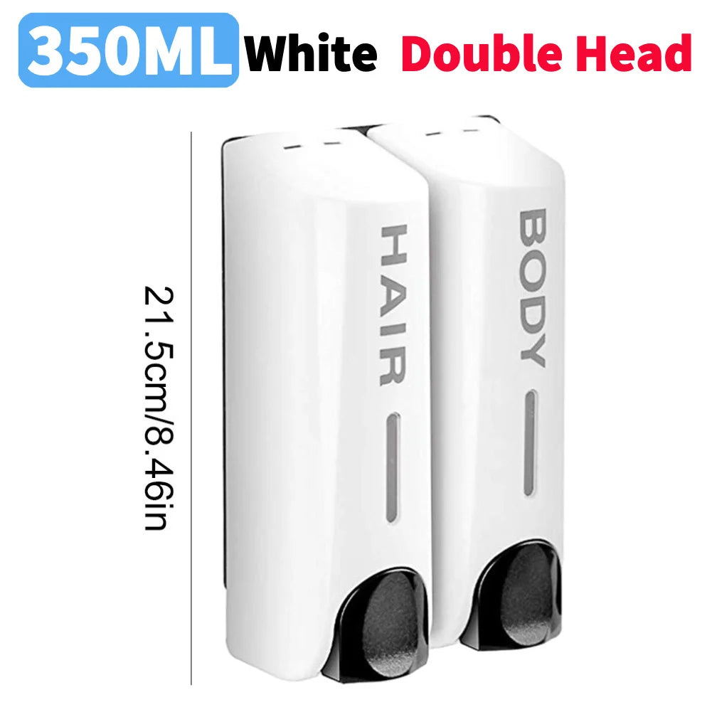 1350ML Shower Bath Shampoo Dispenser Waterproof Shower Gel Lotion Soap Dispenser Wall Mount Refillable for Home Hotel Restaurant