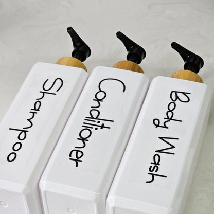 Påfyllningsbara duschflaskor – 3-pack med pump