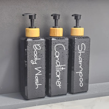 Påfyllningsbara duschflaskor – 3-pack med pump