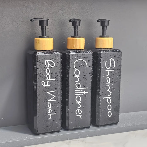 Påfyllningsbara duschflaskor – 3-pack med pump