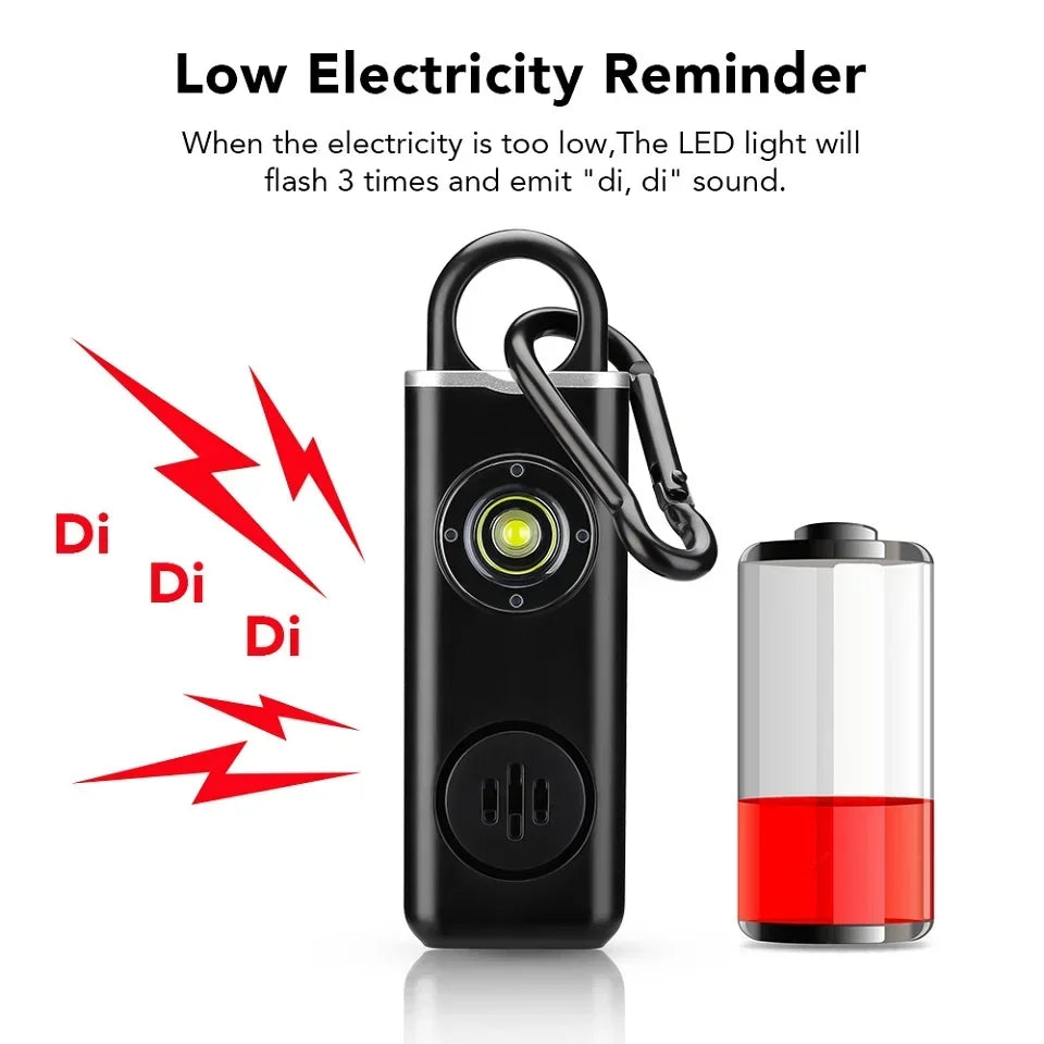Personlarm 130 dB – med siren och ficklampa
