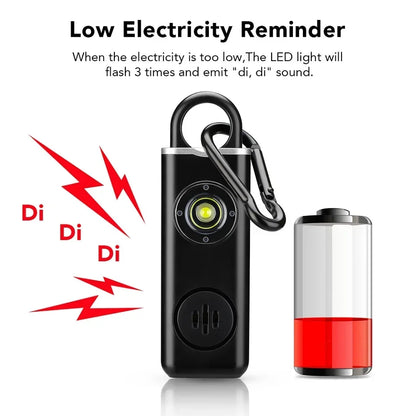 Personlarm 130 dB – med siren och ficklampa