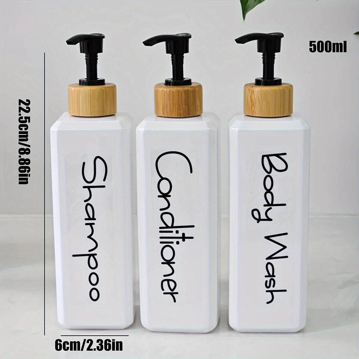 Påfyllningsbara duschflaskor – 3-pack med pump