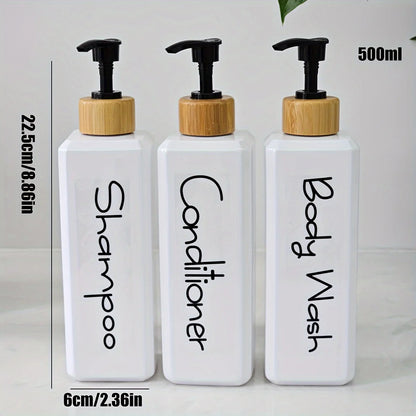 Påfyllningsbara duschflaskor – 3-pack med pump