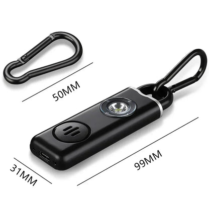 Personlarm 130 dB – med siren och ficklampa