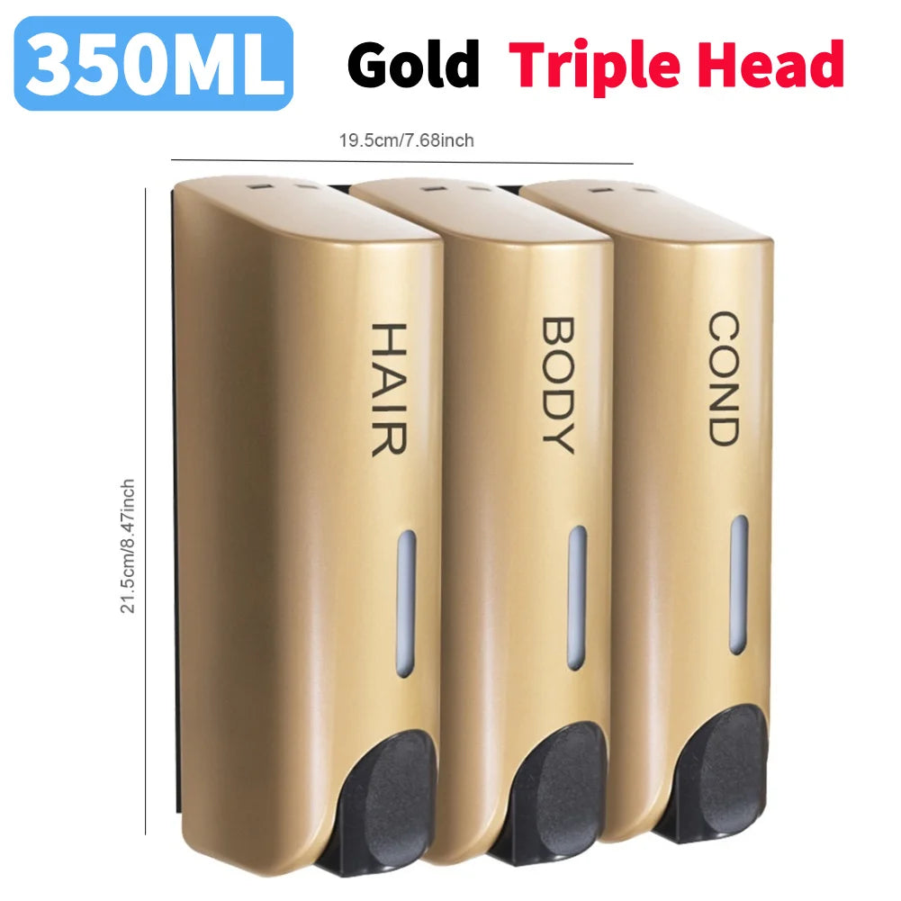 1350ML Shower Bath Shampoo Dispenser Waterproof Shower Gel Lotion Soap Dispenser Wall Mount Refillable for Home Hotel Restaurant