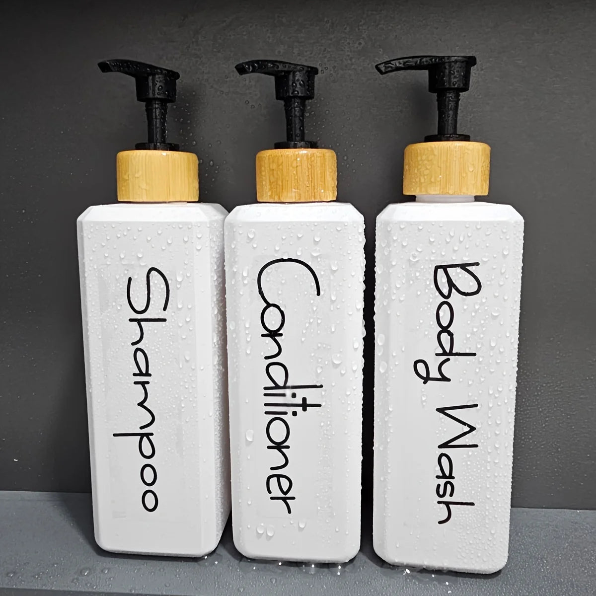 Påfyllningsbara duschflaskor – 3-pack med pump