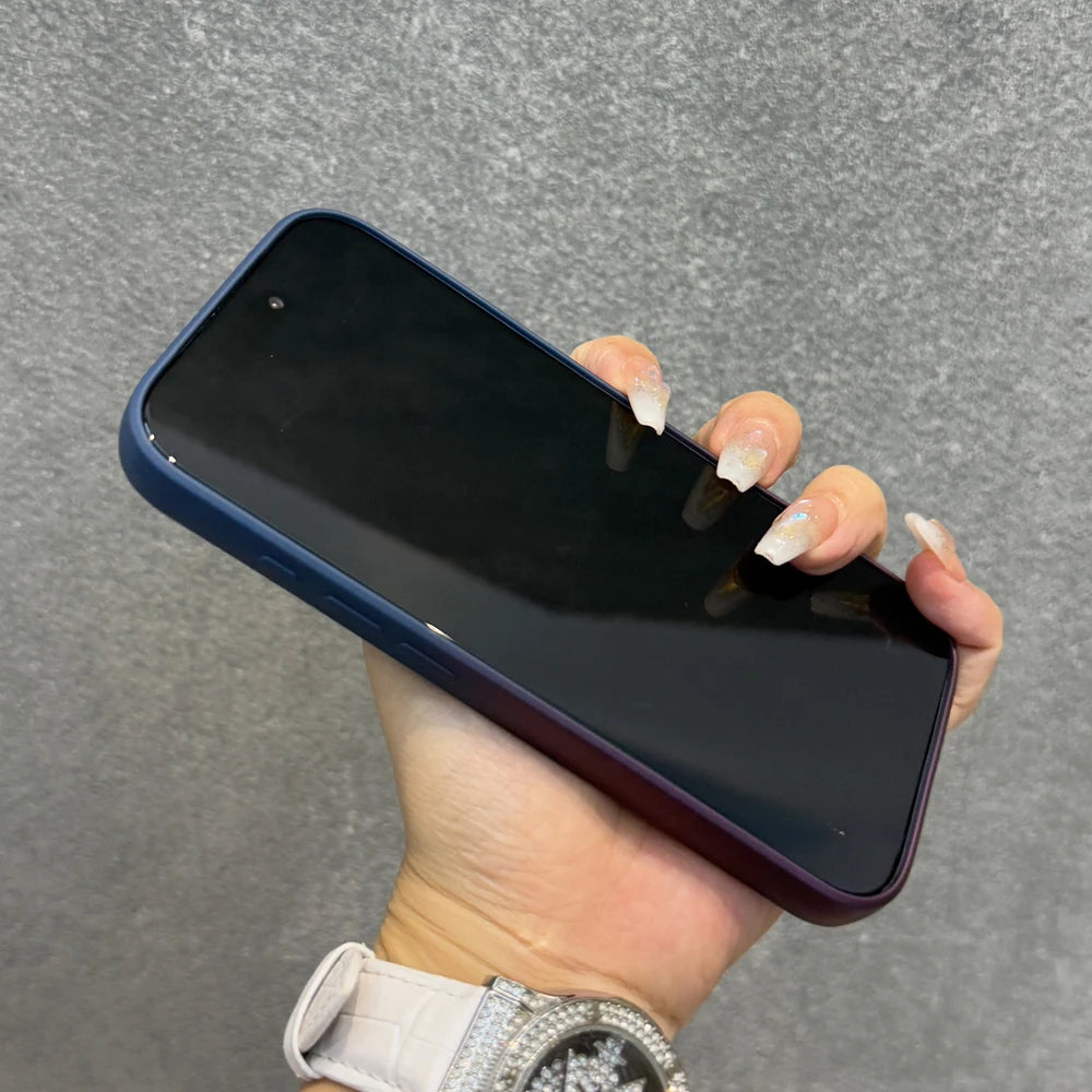 Luxury Gradient Soft TPU Case For iPhone 17 Air 16E 16 15 14 13 12 11 Pro Max 17Pro iPhone17 Magnetic Wireless Charge Full Cover