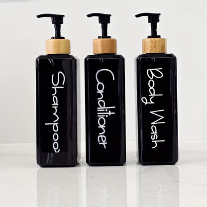 Påfyllningsbara duschflaskor – 3-pack med pump