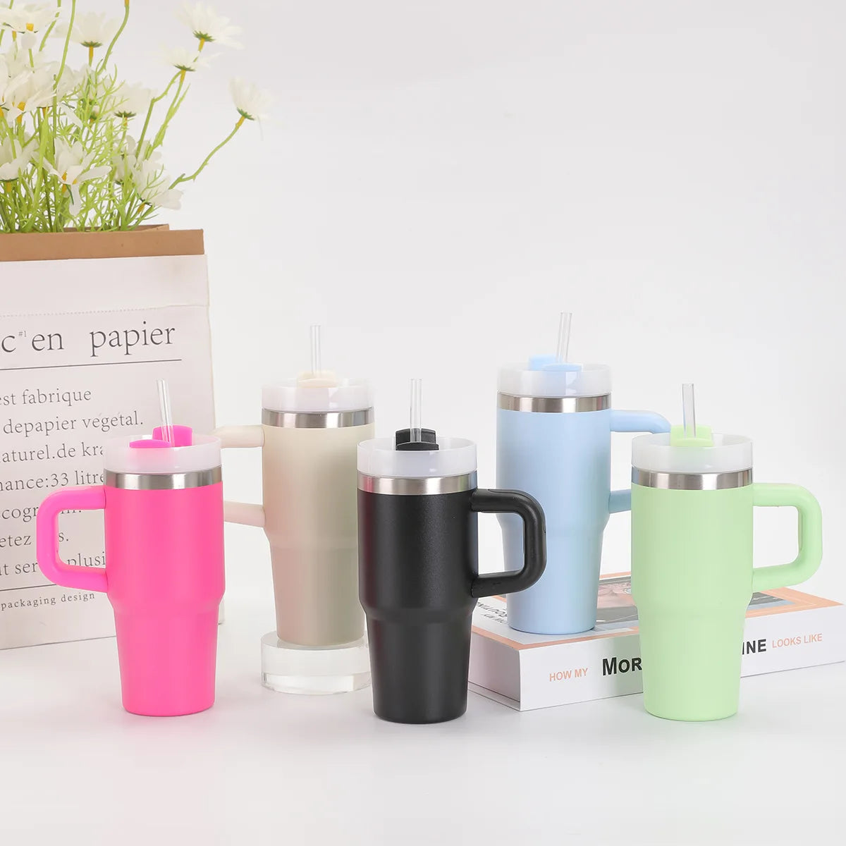 Termosmugg med handtag – 14oz rostfritt stål