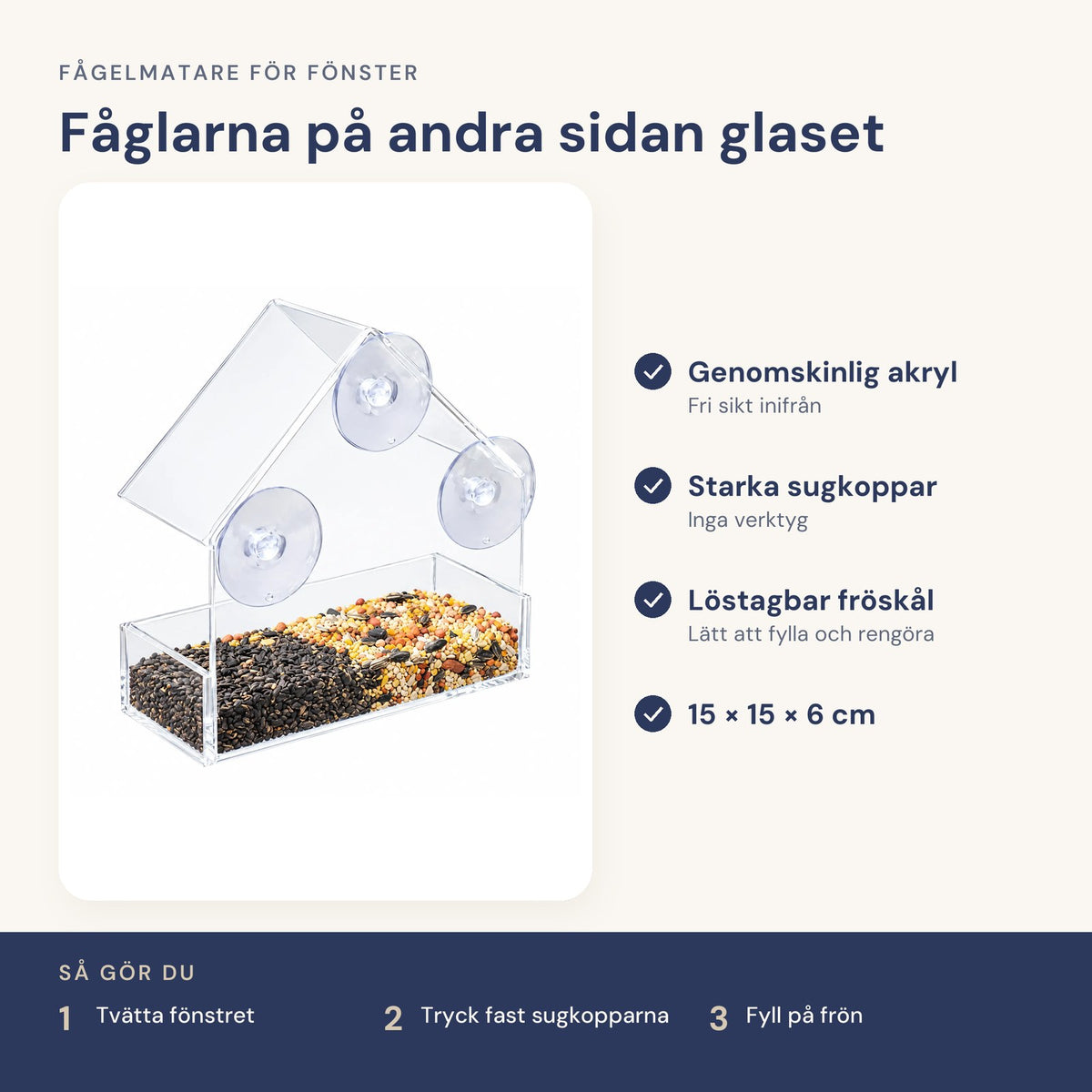 Fågelmatare för fönster