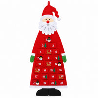 Adventskalender i filt – tomten med 24 fickor
